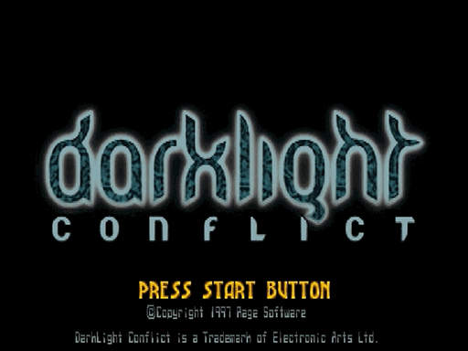 Darklight Conflict title screen for Sega Saturn
